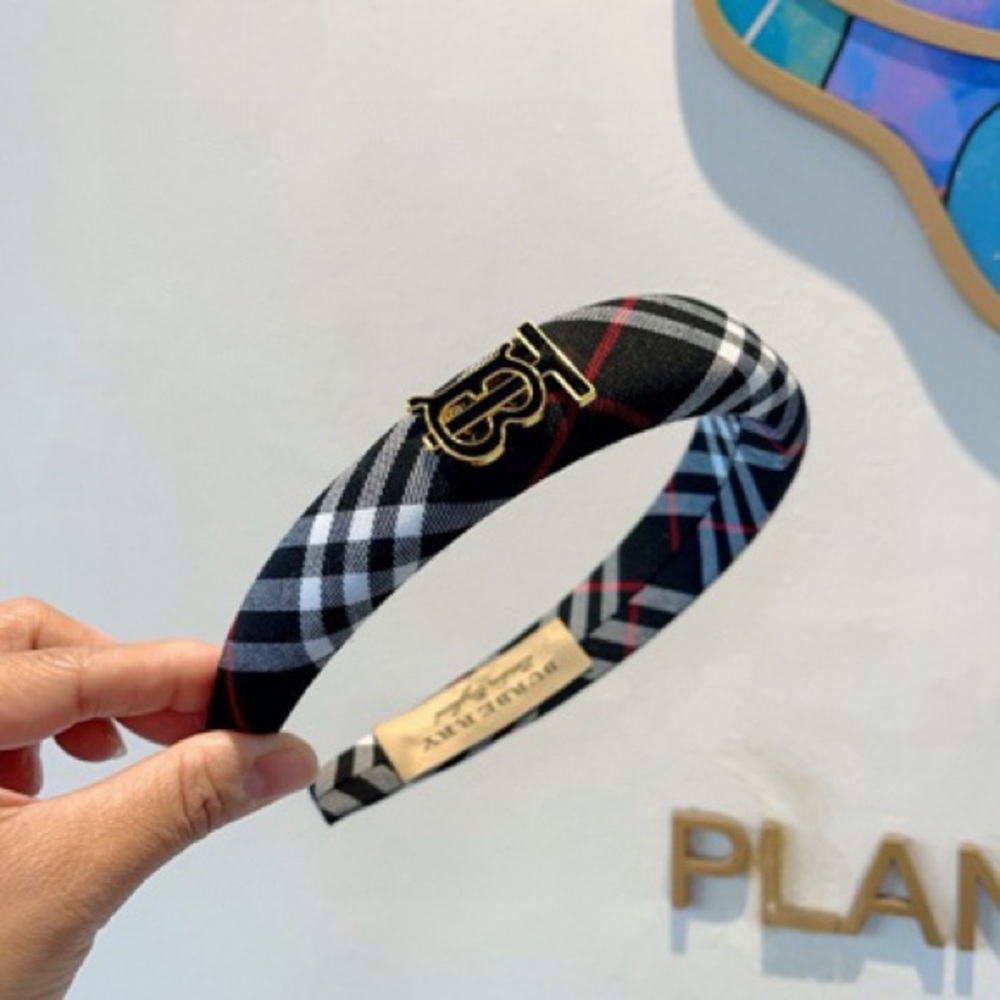 Burberry Black and Red Plaid Headband